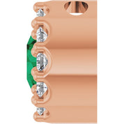 14K Rose Lab-Grown Emerald & .08 CT Natural Diamond Halo-Style Pendant