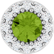 Sterling Silver Natural Peridot & .08 CT Natural Diamond Halo-Style Pendant
