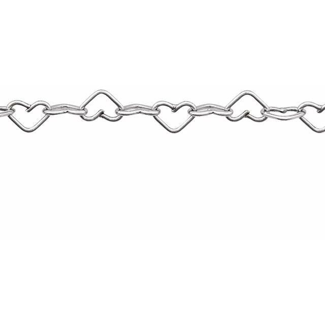 Sterling Silver 3.2 mm Heart Chain by the Inch