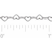 14K White Recycled Metal 3.2 mm Heart Chain by the Inch