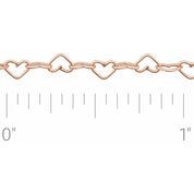 14K Rose Recycled Metal 3.2 mm Heart Chain by the Inch