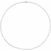 Sterling Silver 3.2 mm Heart 18" Chain