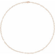 14K Rose 3.2 mm Heart Cable 7" Chain