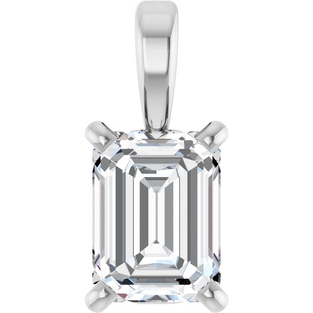 Sterling Silver 3/4 CT Lab-Grown Diamond Pendant