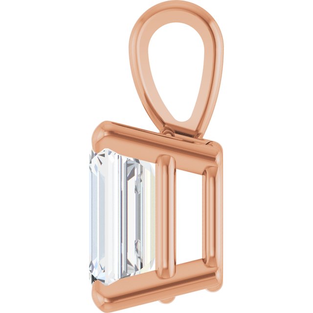 14K Rose 1/3 CT Lab-Grown Diamond Pendant