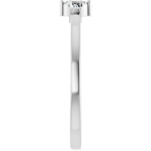 Sterling Silver 1/6 CTW Natural Diamond Semi-Set Stackable Ring