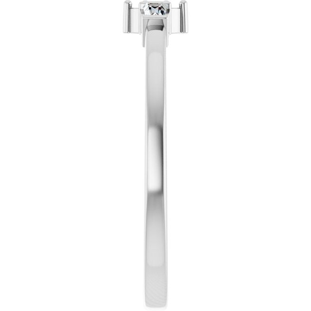 Sterling Silver 3.5x2 mm Marquise .08 CTW Natural Diamond Semi-Set Stackable Ring