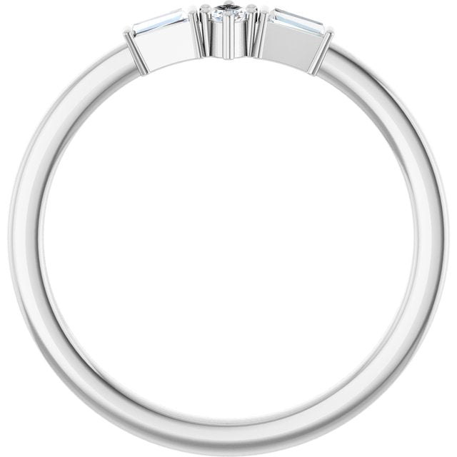 Sterling Silver 1/6 CTW Natural Diamond Semi-Set Stackable Ring