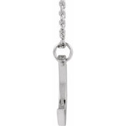 Platinum .01 CT Natural Diamond Crescent Moon 16-18" Necklace