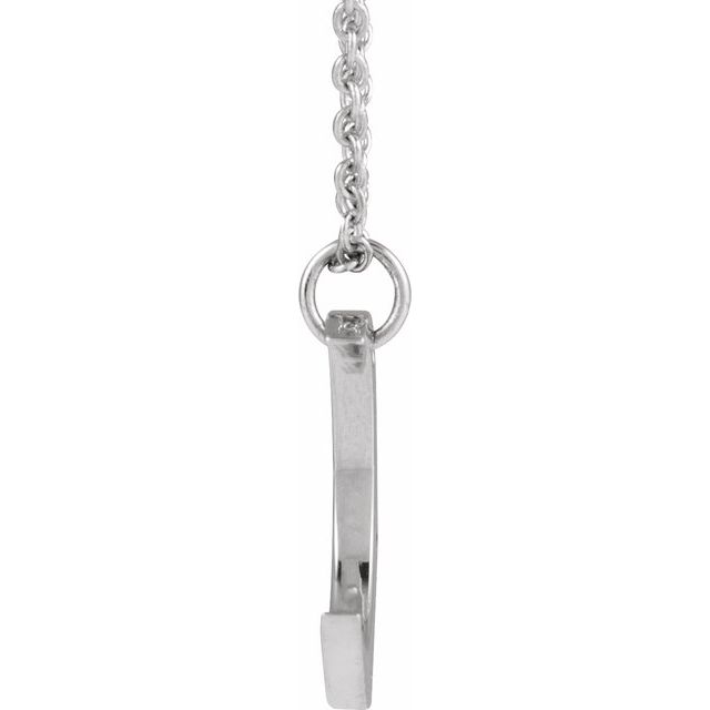 Platinum .01 CT Natural Diamond Crescent Moon 16-18" Necklace