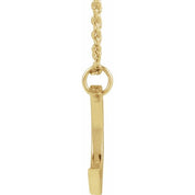 14K Yellow .01 CT Natural Diamond Crescent Moon 16-18" Necklace