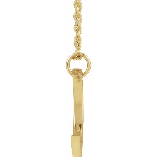 14K Yellow .01 CT Natural Diamond Crescent Moon 16-18" Necklace