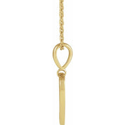 14K Yellow .01 CT Natural Diamond Engravable Heart 16-18" Necklace