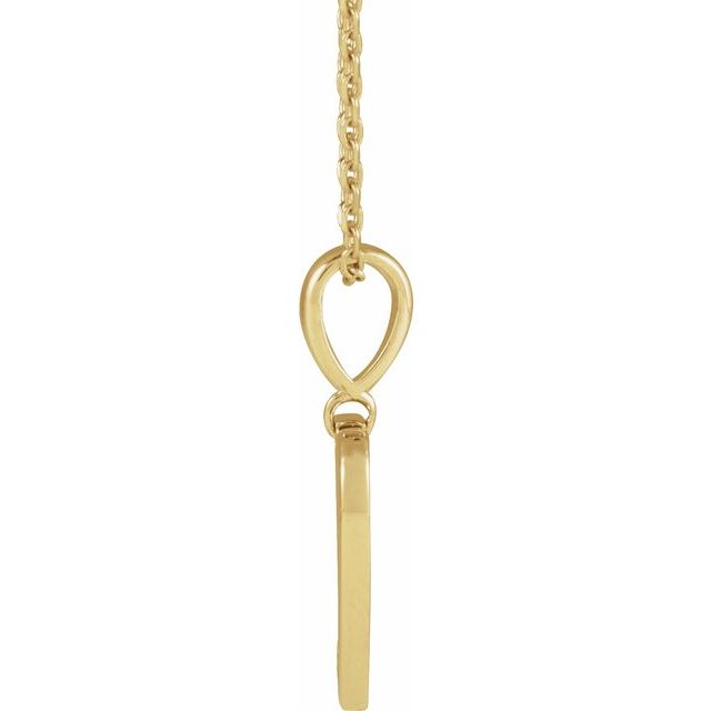 14K Yellow .01 CT Natural Diamond Engravable Heart 16-18" Necklace