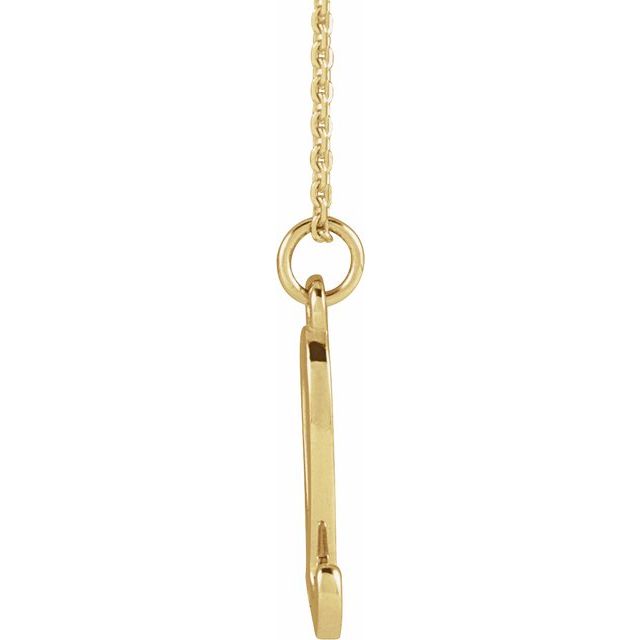 14K Yellow Petite Initial L 16" Necklace
