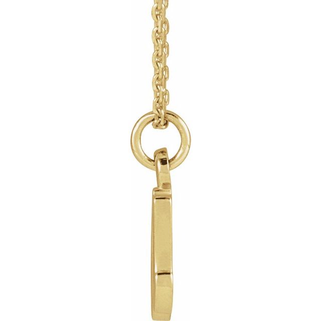 14K Yellow Petite Initial A 16" Necklace