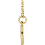 14K Yellow Petite Initial M 16" Necklace