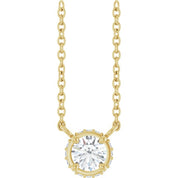 14K Yellow 1/4 CTW Natural Diamond Hidden Halo 18" Necklace