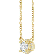 14K Yellow 1/4 CTW Natural Diamond Hidden Halo 18" Necklace