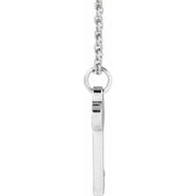 Platinum .0025 CT Natural Diamond Key 16-18" Necklace