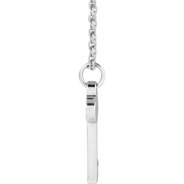 Platinum .0025 CT Natural Diamond Key 16-18" Necklace