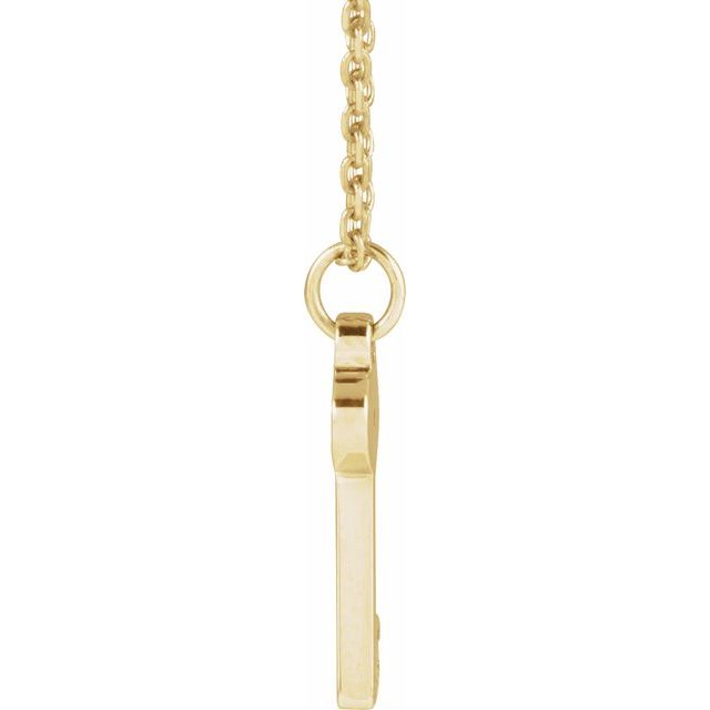 14K Yellow .0025 CT Natural Diamond Key 16-18" Necklace