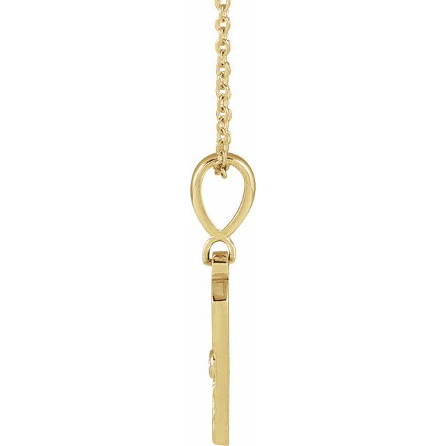 14K Yellow .015 CT Natural Diamond Sun 16-18" Necklace