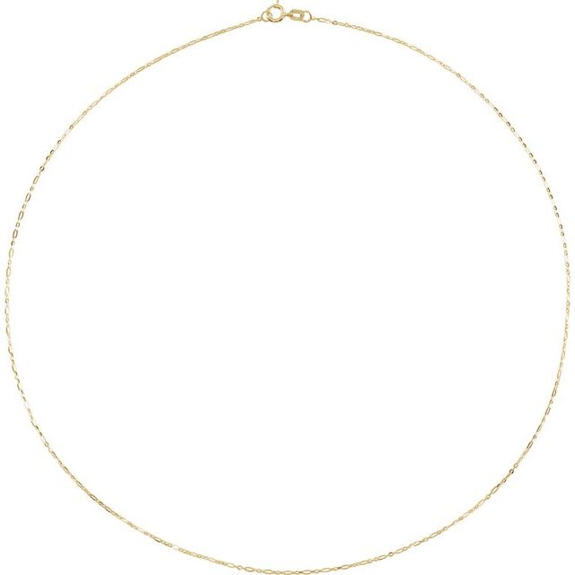 14K Yellow 1.25 mm Figaro 16" Chain