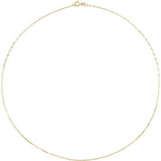 14K Yellow 1.25 mm Figaro 18" Chain