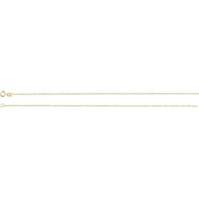 14K Yellow 1.25 mm Figaro 20" Chain