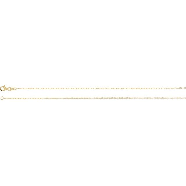 14K Yellow 1.25 mm Paperclip-Style 16" Chain