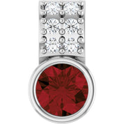 Sterling Silver Natural Mozambique Garnet & .04 CTW Natural Diamond Pendant