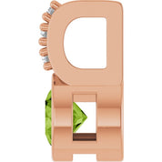 14K Rose Natural Peridot & .04 CTW Natural Diamond Pendant