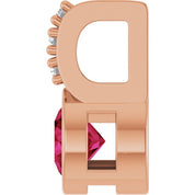 14K Rose Lab-Grown Ruby & .04 CTW Natural Diamond Pendant