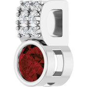 Sterling Silver Natural Mozambique Garnet & .04 CTW Natural Diamond Pendant