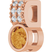 14K Rose Natural Citrine & .04 CTW Natural Diamond Pendant