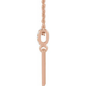 14K Rose .02 CTW Natural Diamond Engravable 16-18" Necklace