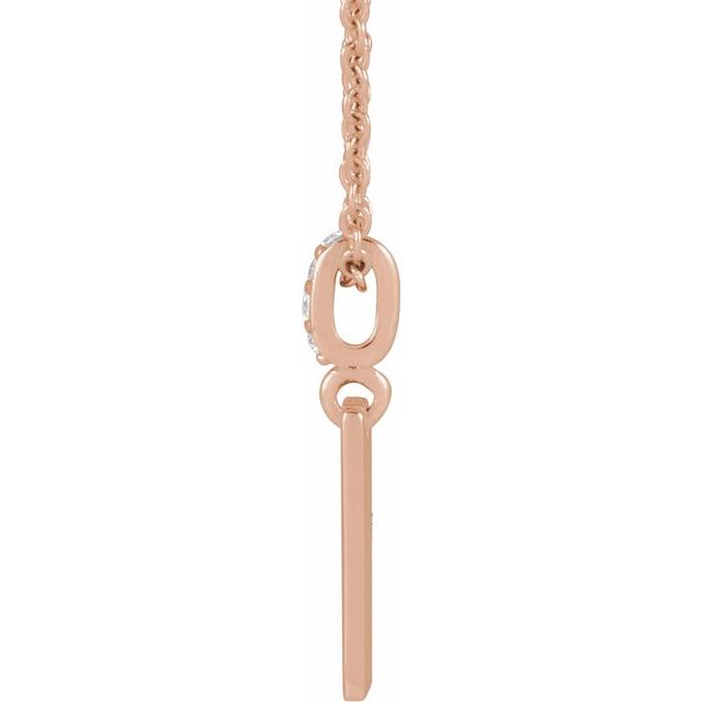 14K Rose .02 CTW Natural Diamond Engravable 16-18" Necklace