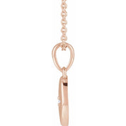 14K Rose .015 CT Natural Diamond Star 16-18" Necklace