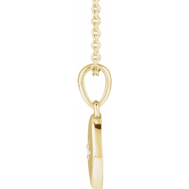14K Yellow .015 CT Natural Diamond Star 16-18" Necklace