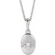 Platinum .015 CT Natural Diamond Star 16-18" Necklace
