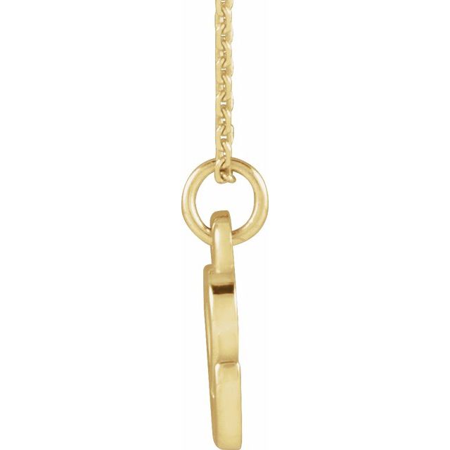 14K Yellow Petite Initial E 16" Necklace