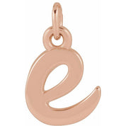 14K Rose Petite Initial E Pendant