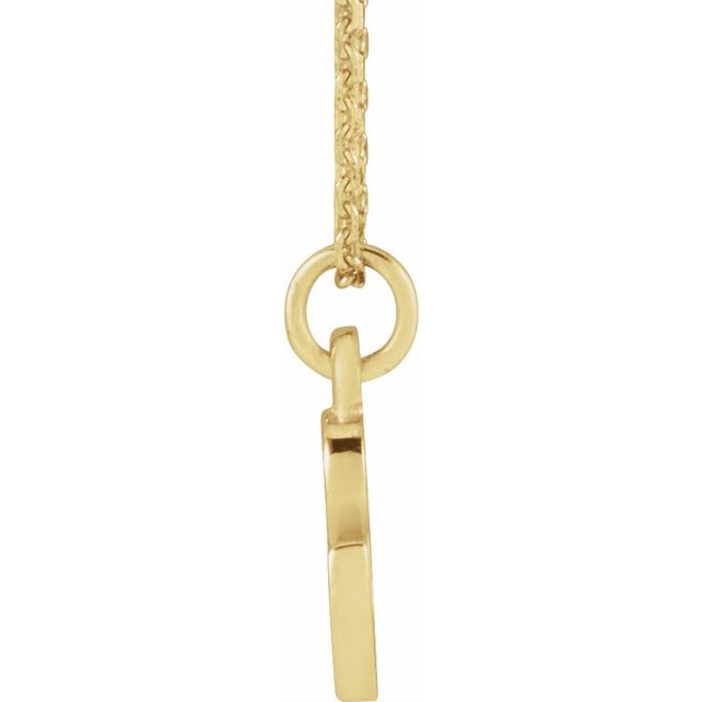 14K Yellow Petite Initial C 16" Necklace