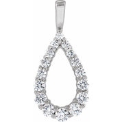 14K White 1/3 CTW Lab-Grown Diamond Pendant