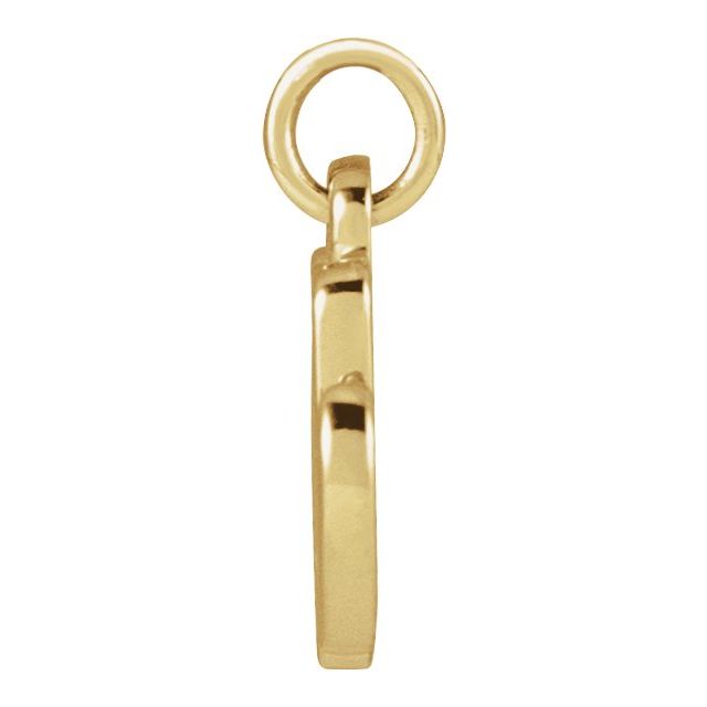 14K Yellow Petite Initial M Pendant