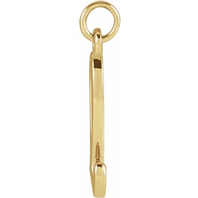 14K Yellow Petite Initial L Pendant