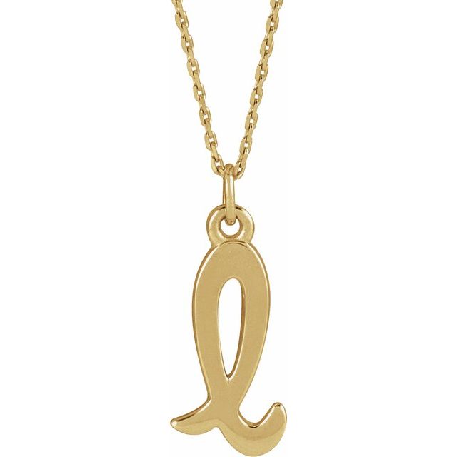 14K Yellow Petite Initial L 16" Necklace