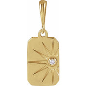 14K Yellow .015 CT Natural Diamond Sun Pendant