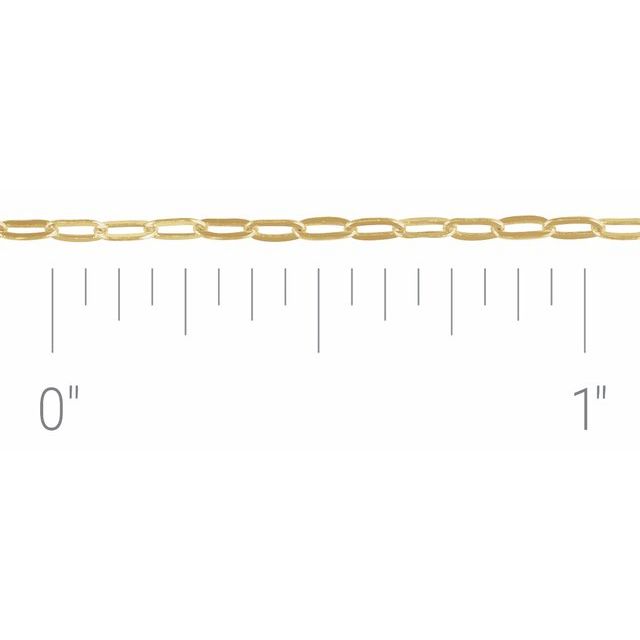 14K Yellow 1.25 mm Paperclip-Style Chain by the Inch